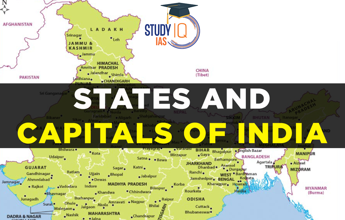 List Of Indian States And Capitals Map Of 28 States And 8 UTs About ...