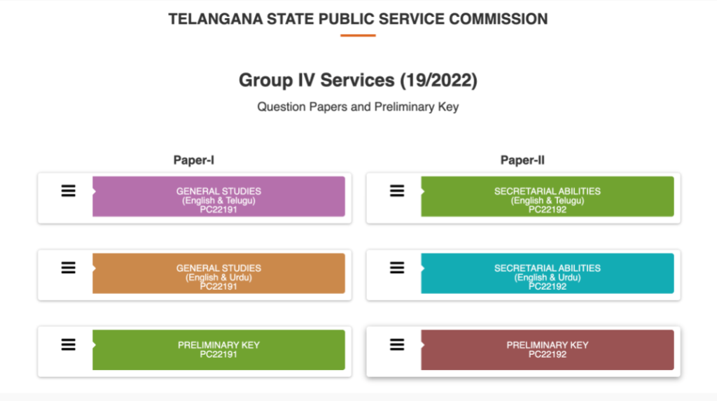 TSPSC Group 4 Final Answer Key 2024, Download OMR Sheet_6.1