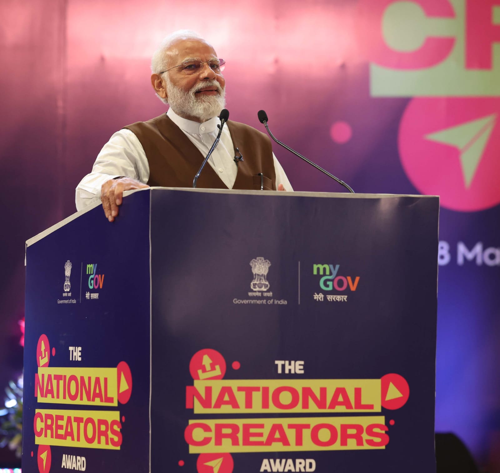 national creators award by modi