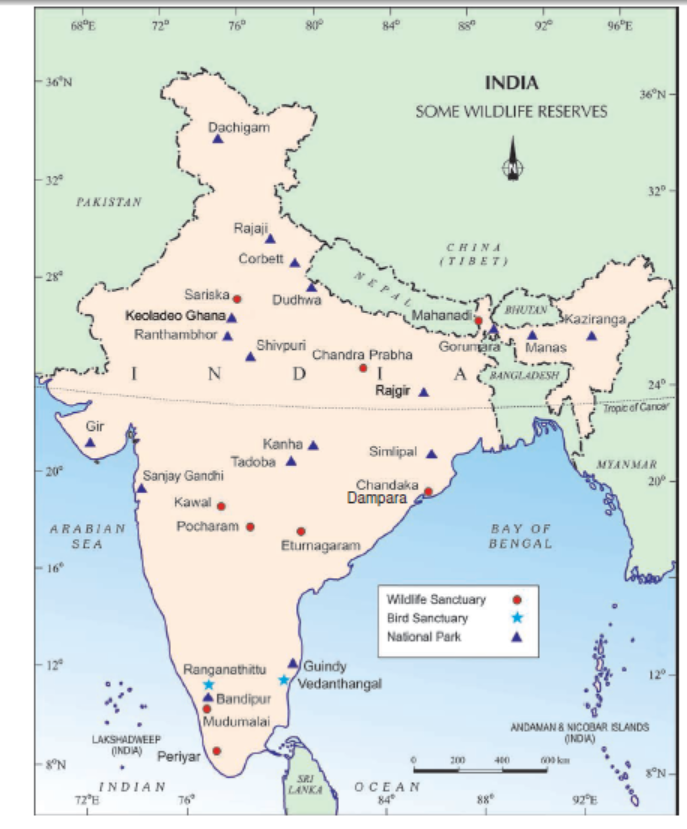 Wildlife Sancturies Map