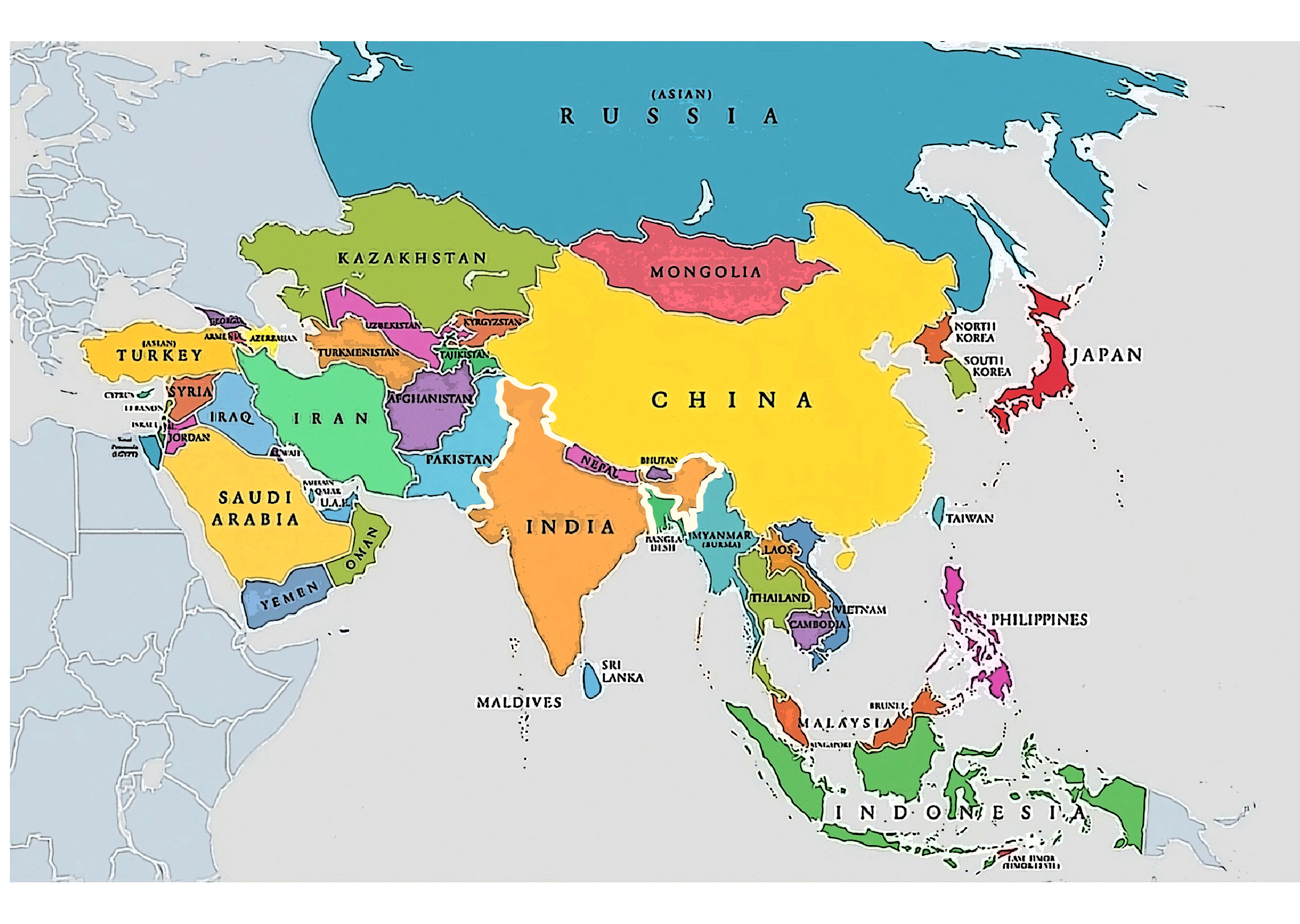 Asian Countries map